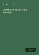 Cover-Bild zum Titel 'Elemente der empiritischen Teleologie' von 'Paul Nikolaus Cossmann'