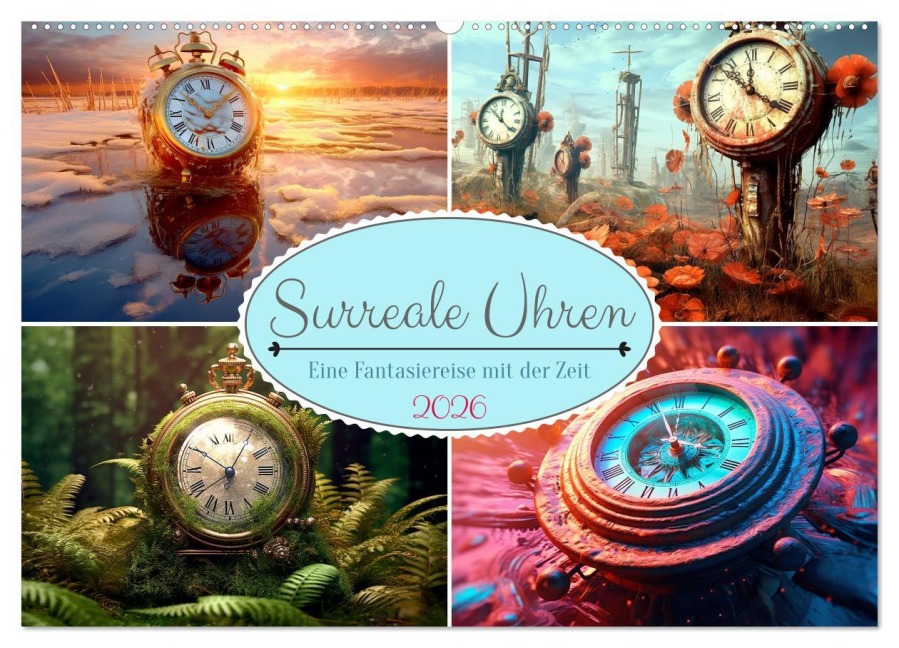 Surreale Uhren (Wandkalender 2026 DIN A2 quer), CALVENDO Monatskalender - Cathrin Illgen