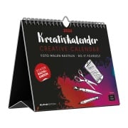 Kreativ-Kalender Tischaufsteller quer schwarz 2026 - Kreativ-Kalender - DIY-Kalender - Kalender zum Basteln - Tischkalender - 20x16 - 
