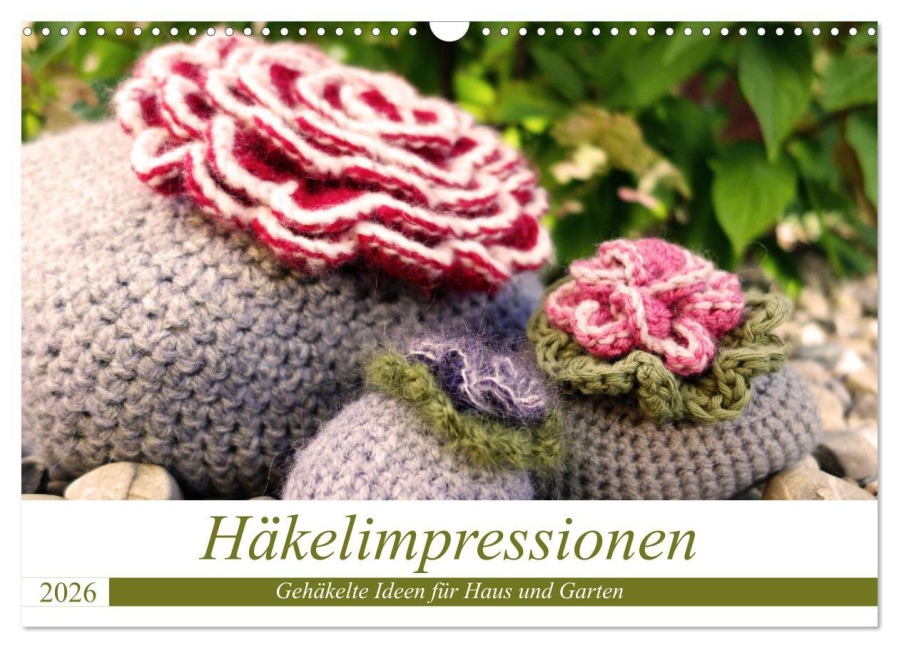Häkelimpressionen - Gehäkelte Ideen für Haus und Garten (Wandkalender 2026 DIN A3 quer), CALVENDO Monatskalender - Inge Przewlocki