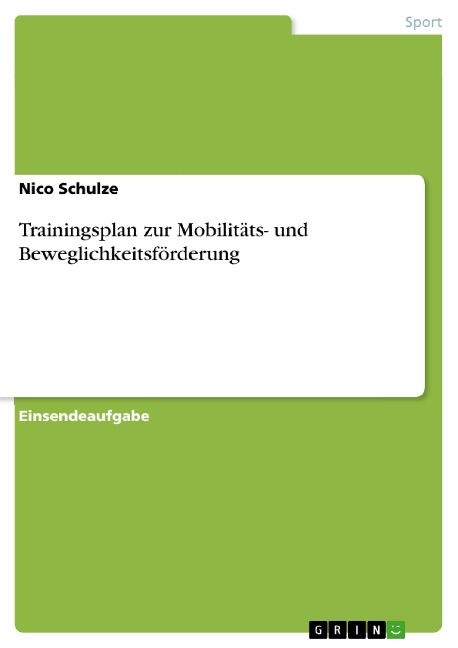 Trainingsplan zur Mobilitäts- und Beweglichkeitsförderung - Nico Schulze