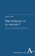 Cover-Bild zum Titel 'Was bedeutet es zu wohnen?' von 'Jürgen Hasse'