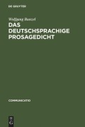Cover-Bild zum Titel 'Das deutschsprachige Prosagedicht' von 'Wolfgang Bunzel'