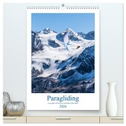 Cover-Bild zum Titel 'Paragliding - von grünen Wiesen zu schroffen Gletschen (hochwertiger Premium Wandkalender 2026 DIN A2 hoch), Kunstdruck in Hochglanz' von 'Andy Frötscher'
