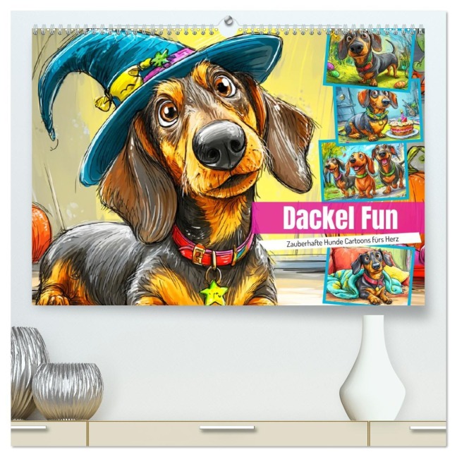 Dackel Fun. Zauberhafte Hunde Cartoons fürs Herz (hochwertiger Premium Wandkalender 2026 DIN A2 quer), Kunstdruck in Hochglanz - Rose Hurley