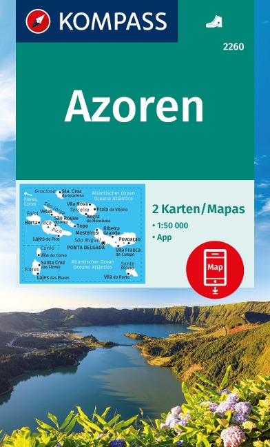 KOMPASS Wanderkarten-Set 2260 Azoren (2 Karten) 1:50.000 - 