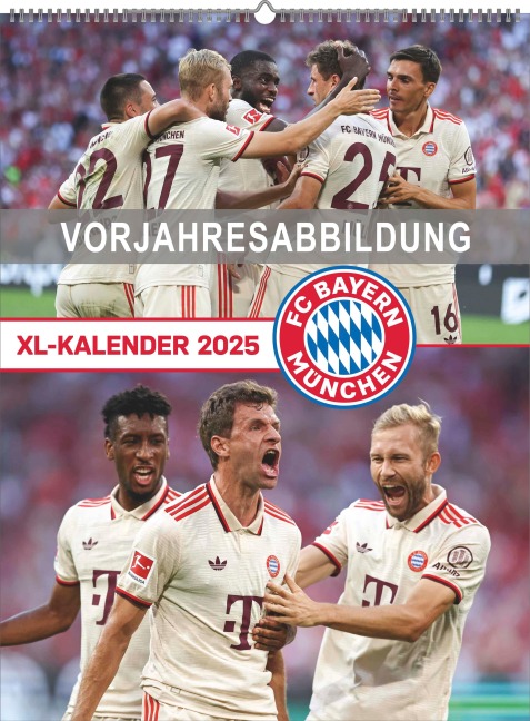 N NEUMANNVERLAGE - FC Bayern München 2026 Posterkalender, 48x64cm, Fußball-Kalender mit Motiven der Stars, Fan-Kalender mit Fußball-Highlights, Spiralbindung und internationales Kalendarium - 