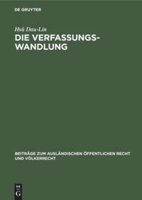 Die Verfassungswandlung - Hsü Dau-Lin