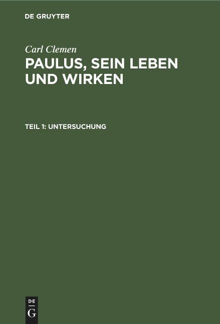 Untersuchung - Carl Clemen