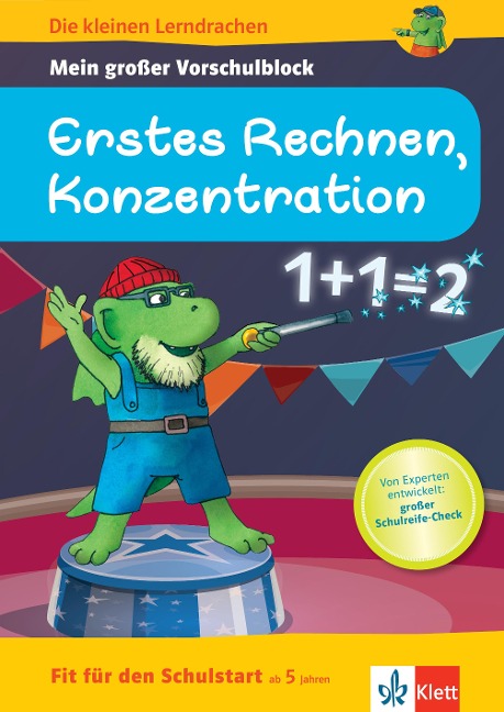 Die kleinen Lerndrachen: Fit für den Schulstart: Mein großer Vorschulblock Erstes Rechnen, Konzentration - 