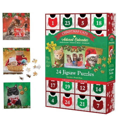 Puzzle Adventkalender - Weihnachtskatzen. 1200 Teile - 