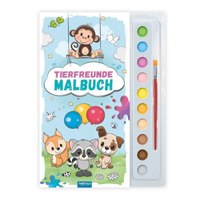 TRÖTSCH - Malbuch mit Tuschkasten Tierfreunde - 