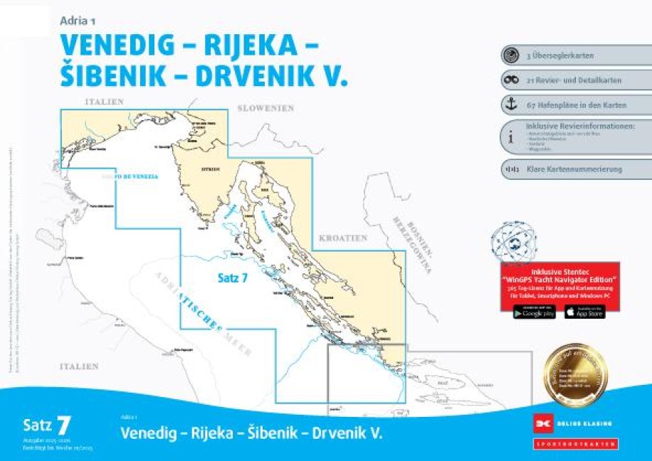 Sportbootkarten Satz 7: Adria 1 (Ausgabe 2025/2026) - 