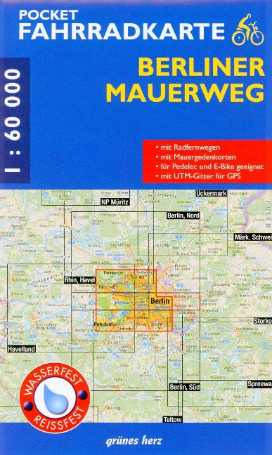Pocket-Fahrradkarte Berliner Mauerweg 1:60 000 - 