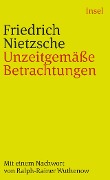 Cover-Bild zum Titel 'Unzeitgemäße Betrachtungen' von 'Friedrich Nietzsche'