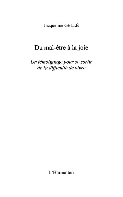 Du mal Etre A la joie - un temoignage pour se sortir de la d - Francoise J. Lenoir Jamelot