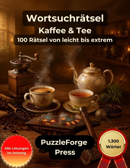 Wortsuchrätsel - Kaffee und Tee - PuzzleForge Press