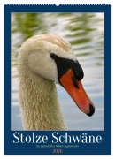 Cover-Bild zum Titel 'Stolze Schwäne (Wandkalender 2026 DIN A2 hoch), CALVENDO Monatskalender' von 'Sabine Löwer'