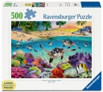 Cover-Bild zum Titel 'Erwachsenenpuzzle 500 Teile - Meeresschildkröten - Puzzlespaß mit größeren Puzzleteilen für die ganze Familie' von ''