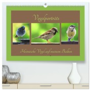 Cover-Bild zum Titel 'Vogelporträts - Heimische Vögel auf meinem Balkon (hochwertiger Premium Wandkalender 2026 DIN A2 quer), Kunstdruck in Hochglanz' von 'Claudia Schimmack'