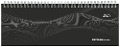 Tisch-Querkalender PP-Cover schwarz 2025 - Büro-Planer 29,7x10,5 cm - Tisch-Kalender - 1 Woche 2 Seiten - Ringbindung - Zettler - 