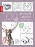 Cover-Bild zum Titel '100 Zeichentechniken' von 'Monika Reiter, Dieter Schlautmann'