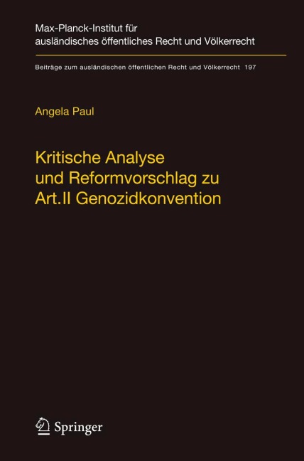 Kritische Analyse und Reformvorschlag zu Art. II Genozidkonvention - Angela Paul