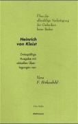 Cover-Bild zum Titel 'Über die allmähliche Verfertigung der Gedanken beim Reden' von 'Heinrich von Kleist'