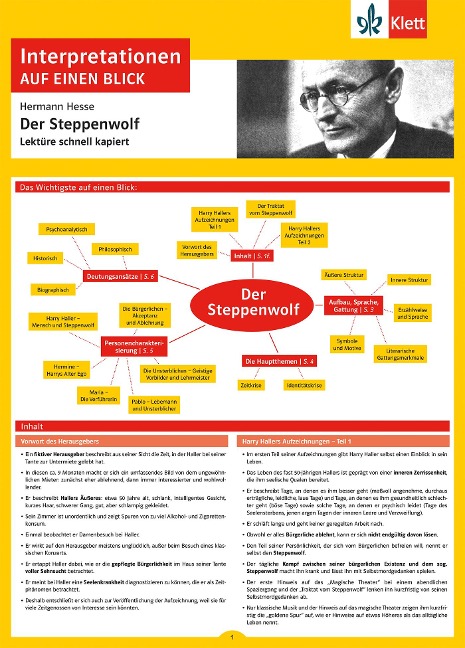 Interpretationen auf einen Blick Hermann Hesse, Der Steppenwolf - 