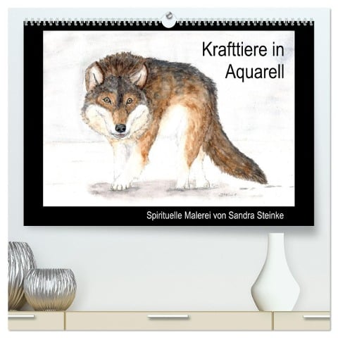 Krafttiere in Aquarell (hochwertiger Premium Wandkalender 2025 DIN A2 quer), Kunstdruck in Hochglanz - Sandra Steinke