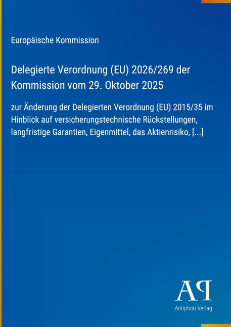 Delegierte Verordnung (EU) 2026/269 der Kommission vom 29. Oktober 2025 - Europäische Kommission