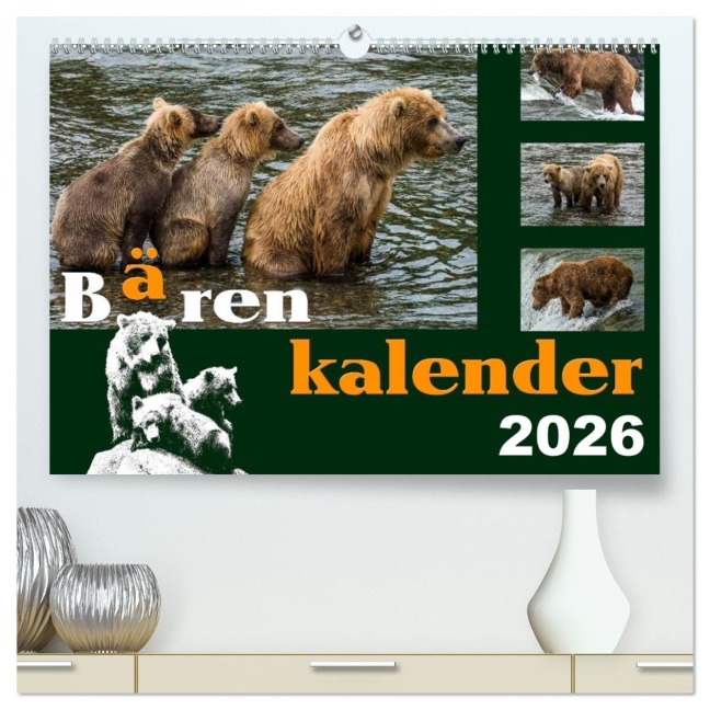 Bärenkalender (hochwertiger Premium Wandkalender 2026 DIN A2 quer), Kunstdruck in Hochglanz - Max Steinwald