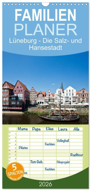 Familienplaner 2026 - Lüneburg - Die Salz- und Hansestadt mit 5 Spalten (Wandkalender, 21 x 45 cm) CALVENDO - Akrema-Photography Akrema-Photography