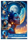 Zwölf Sternzeichen (Wandkalender 2025 DIN A2 hoch), CALVENDO Monatskalender - Steffani Lehmann