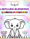 Lieflijke olifanten | Kleurboek voor kinderen | Schattige scènes van charmante olifanten en hun vrienden - Funny Fantasy Editions