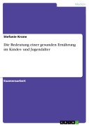 Cover-Bild zum Titel 'Die Bedeutung einer gesunden Ernährung im Kindes- und Jugendalter' von 'Stefanie Krone'