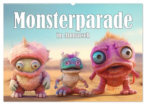 Monsterparade im Anmarsch (Wandkalender 2024 DIN A2 quer), CALVENDO Monatskalender - Liselotte Brunner-Klaus