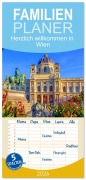 Familienplaner 2026 - Herzlich willkommen in Wien mit 5 Spalten (Wandkalender, 21 x 45 cm) CALVENDO - Christa Kramer