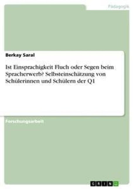 Ist Einsprachigkeit Fluch oder Segen beim Spracherwerb? Selbsteinschätzung von Schülerinnen und Schülern der Q1 - Berkay Saral