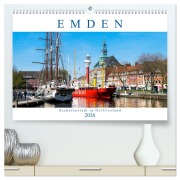 Cover-Bild zum Titel 'EMDEN, Seehafenstadt in Ostfriesland (hochwertiger Premium Wandkalender 2026 DIN A2 quer), Kunstdruck in Hochglanz' von 'Andrea Dreegmeyer'