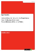 Cover-Bild zum Titel 'Anwendung der Sprache im Populismus. Eine Diskursanalyse einer Souveränismusdebatte in Polen' von 'Igor Condric'