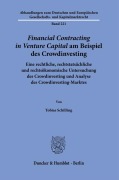 Cover-Bild zum Titel '>Financial Contracting in Venture Capital< am Beispiel des Crowdinvesting.' von 'Tobias Schilling'