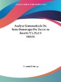 Analyse Grammaticale Du Texte Demotique Du Decret de Rosette V1, Part 1 (1845) - Felicien De Saulcy