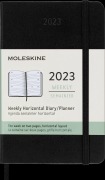 Cover-Bild zum Titel 'Moleskine 12 Monate Wochenkalender 2023, Pocket/A6, 1 Wo = 2 Seiten, horizontal, Fester Einband, Schwarz' von ''