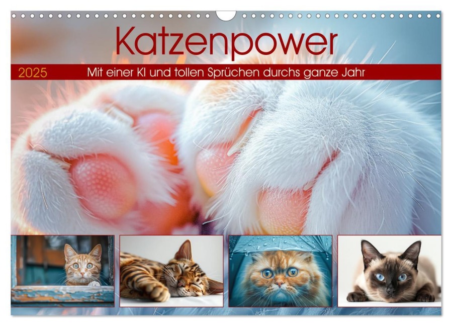 Katzenpower (Wandkalender 2025 DIN A3 quer), CALVENDO Monatskalender - Steffen Gierok-Latniak