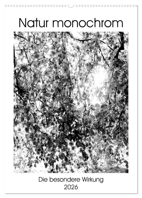 Natur monochrom Die besondere Wirkung (Wandkalender 2026 DIN A2 hoch), CALVENDO Monatskalender - Renate Grobelny
