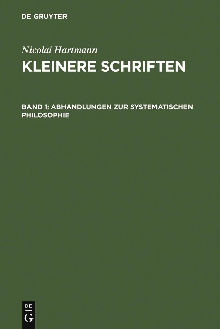 Abhandlungen zur systematischen Philosophie - Nicolai Hartmann