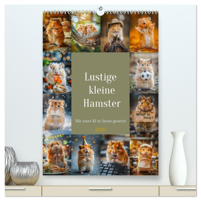 Lustige kleine Hamster (hochwertiger Premium Wandkalender 2026 DIN A2 hoch), Kunstdruck in Hochglanz - Steffen Gierok-Latniak