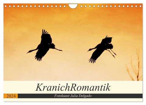 KranichRomantik (Wandkalender 2024 DIN A4 quer), CALVENDO Monatskalender - Julia Delgado