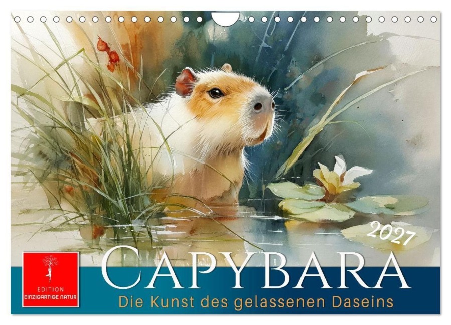 Capybara - die Kunst des gelassenen Daseins (Wandkalender 2027 DIN A4 quer), CALVENDO Monatskalender - Meike und Peter Roder